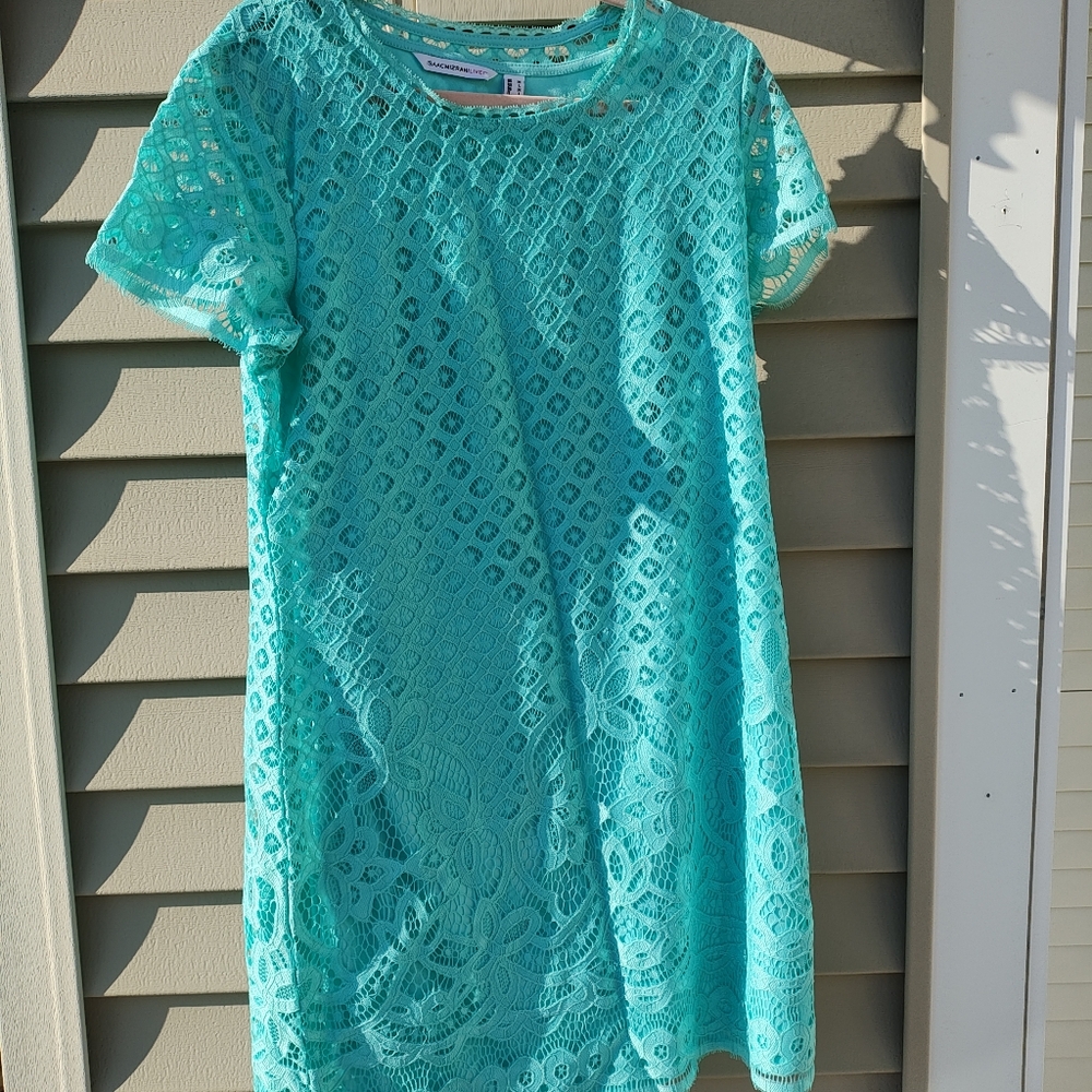 NWOT Isaac Mizrahi Lace Dress in Aqua